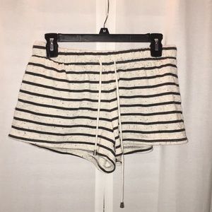 striped shorts with strings and metal string tips